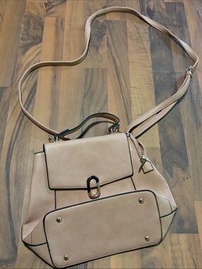 Unk Nude Tan Crossbody Satchel with Top Handle